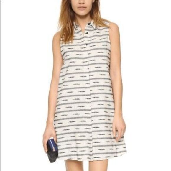 Alice + Olivia Isabelle Cotton/Linen Blend Sleeveless Shirtdress SMALL - Picture 1 of 6
